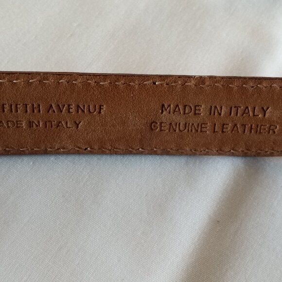 Saks Fifth Avenue Italy Ladies Women Pure Leather Belt Medium 'M' Very Good - Picture 2 of 4